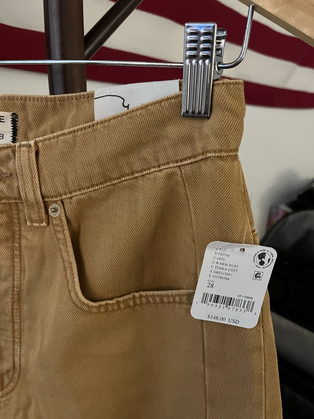 NWT FREE PEOPLE WE THE FREE Truro Baggy Puddle Jeans | Warm Rust $148 CURRENT - Picture 14 of 16